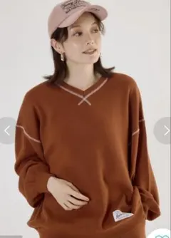 Rodeo Crowns 茶オレンジ Vネックニット フリー　新品タグ付き