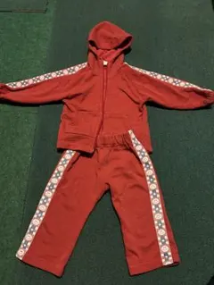 赤 フード付きジャケットとパンツセット XS