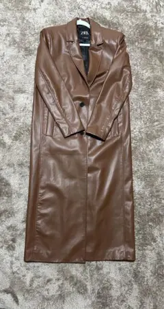 ブラウン レザー ロングコート