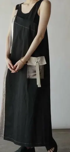 ラディエイト　配色ドッキングアシメジャンパースカート