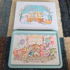 ディズニー　空き缶　お菓子缶　2023　クリスマス　冬　ダッフィー