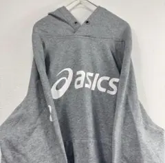 の*む様 asics フード付きグレー トレーナー