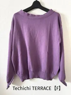 Techichi TERRACE【F】長袖ニット/後ろリボン/パープル