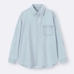 GUウォッシュドシャツ(デニム) ライトブルーMサイズ