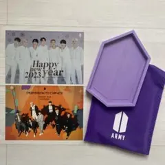 BTS happy new yearカード&ポストカードとマルチトレイのセット