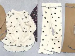 100cm マーキーズ　ワッフルメローカットソー　トップス　フレアパンツ