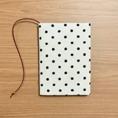 【 文庫本 】ブックカバー ハンドメイド ネイビードット