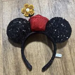 ミニーマウス　スパンコール　カチューシャ　お花