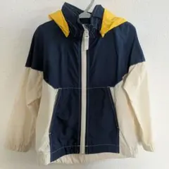 美品】PLAN C クロップド フーデッドジャケット ブルー×ホワイト 