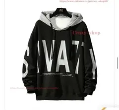 メンズ　ブラック フード付きパーカー XL