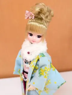 リカちゃん　羽織・ストール・羽織紐　3点セット　ミモザ　ハンドメイド