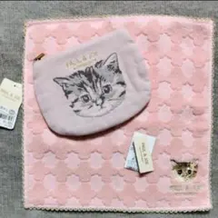 新品. ポール＆ジョー ヌネット 猫 ポーチ ＆ ハンドタオル ピンク