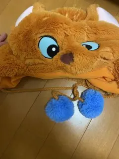 猫のキャラクター帽子 オレンジ色