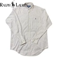 RalphLauren チェック　長袖シャツ　古着　刺繍　ロゴ　人気