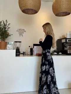 MERCURYDUO 花柄 ニット ロング ワンピース 定価17,930円