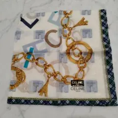 新品未使用シール付きCELINE チェーンデザイン ハンカチ