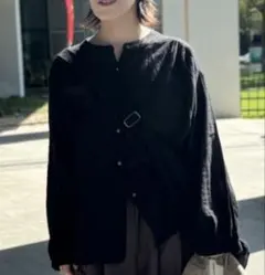 新品 長袖シャツ ブラウス カジュアル 無地 着痩せ リラックス オフィス