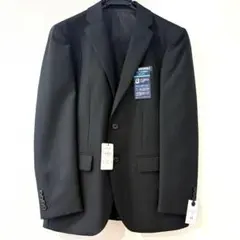 【新品未使用】メンズスーツ上下 90A4 春夏 ブラックストライプ 洗濯可