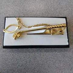 ネクタイピン　ゴールド　ゴルフクラブモチーフ