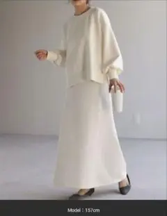 フレアスカート ホワイト ロング丈のサムネイル