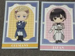 ヘタリア　ドイツ　日本　生真面目コンビ　アモカフェ　　ポストカード