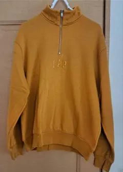 GAP ハーフジップ スウェット トレーナー マスタード