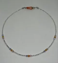 マルチカラーガラスビーズ ネックレス　42cm