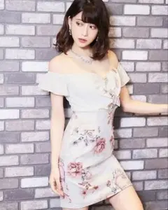 Dazzy オフショルダー フラワープリントドレス