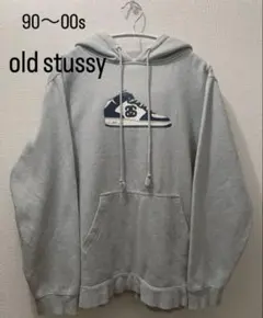 90〜00s old stussy プルオーバーパーカー　スニーカープリント