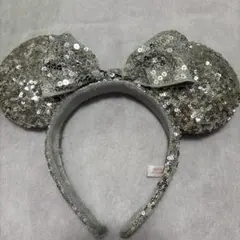 ミニーマウス風シルバースパンコールカチューシャ