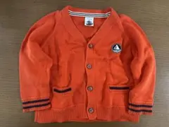 プチバトー オレンジ カーディガン 12m/74cm