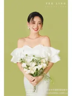 マーメイドライン　ドレス　オフショル前撮り 二次会 ウェディング 11号サイズ