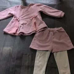 ピンクのフリースセット 120cm