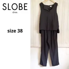 SLOBE IENA 黒　ノースリーブオールインワンパンツ　38