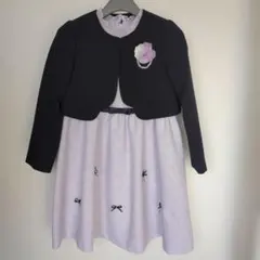 フォーマルドレスセット ネイビー・ラベンダー　卒園　入園　ワンピース　120cm