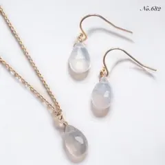 No.682✨天然石✨スコロライト2点セット　ピアス＆ネックレス