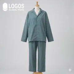 美品 LOGOS GLOBAL WORK セットアップ L ブルーグレー 上下