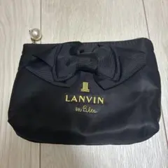 LANVIN en Bleu ポーチ ブラック リボン パールのサムネイル