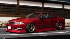 トミカ改造 トヨタ マークII 純正エアロ ツートン 白銀 深リムホット