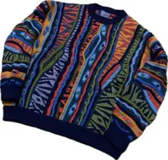 y2k/90s/Geccu ゲック3Dニット 鮮やかマルチカラー L/COOGI
