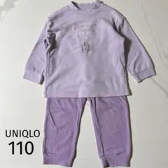 ユニクロ フリースパジャマ　長袖　110cm パープル　エルサ　ディズニー