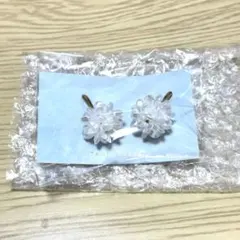 ゴールド ホワイトフラワー サージカルステンレス ピアス お呼ばれ 結婚式