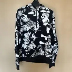 NIKE 総柄 ロゴプリント 裏起毛プルオーバーパーカー Mサイズ