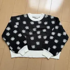 ニット セーター 花柄 長袖