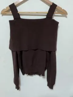 Mystrada オフショルダー2way肩出し長袖ニットプルオーバー38