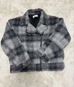 AZUL by moussy ジャギーチェックライダースジャケット