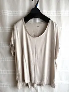 UNIQLO ユニクロ ドレープT 半袖Tシャツ ベージュ XLサイズ