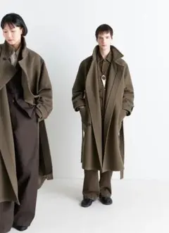 美品 Lemaire wrap coat ブラウンカーキ　Sサイズのサムネイル