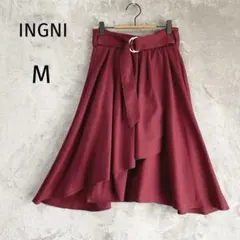美品✨イング/フレアスカート/M/巻きスカート風 ウエストゴム ベルトのサムネイル