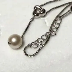 タサキ　田崎真珠　ダイヤ　0.01カラット　パールネックレス　真珠　7.5mmのサムネイル